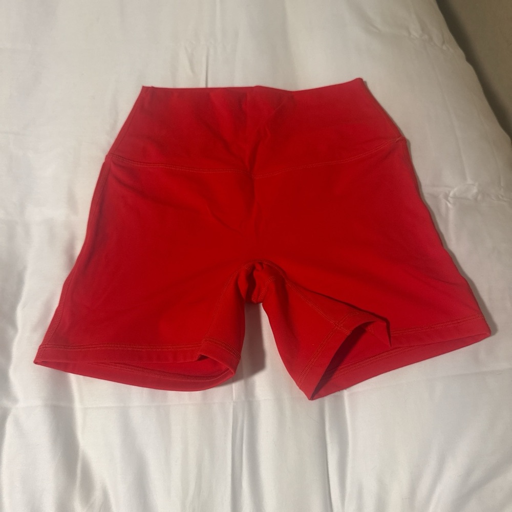 Women's Red Biker Shorts